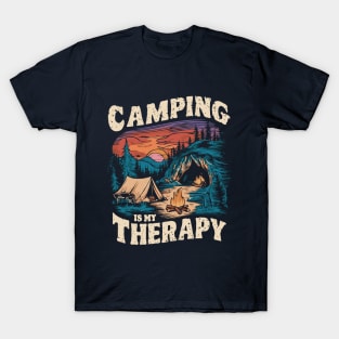 Camping is My therapy. Vintage Camping T-Shirt